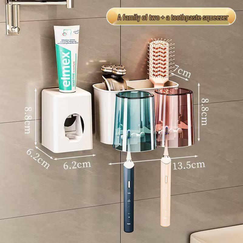 LIEI Punch-Free Wall-Mounted Toothbrush Holder