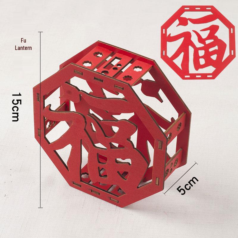 DIY Handmade Wooden Lantern Frame for Festival Decoration