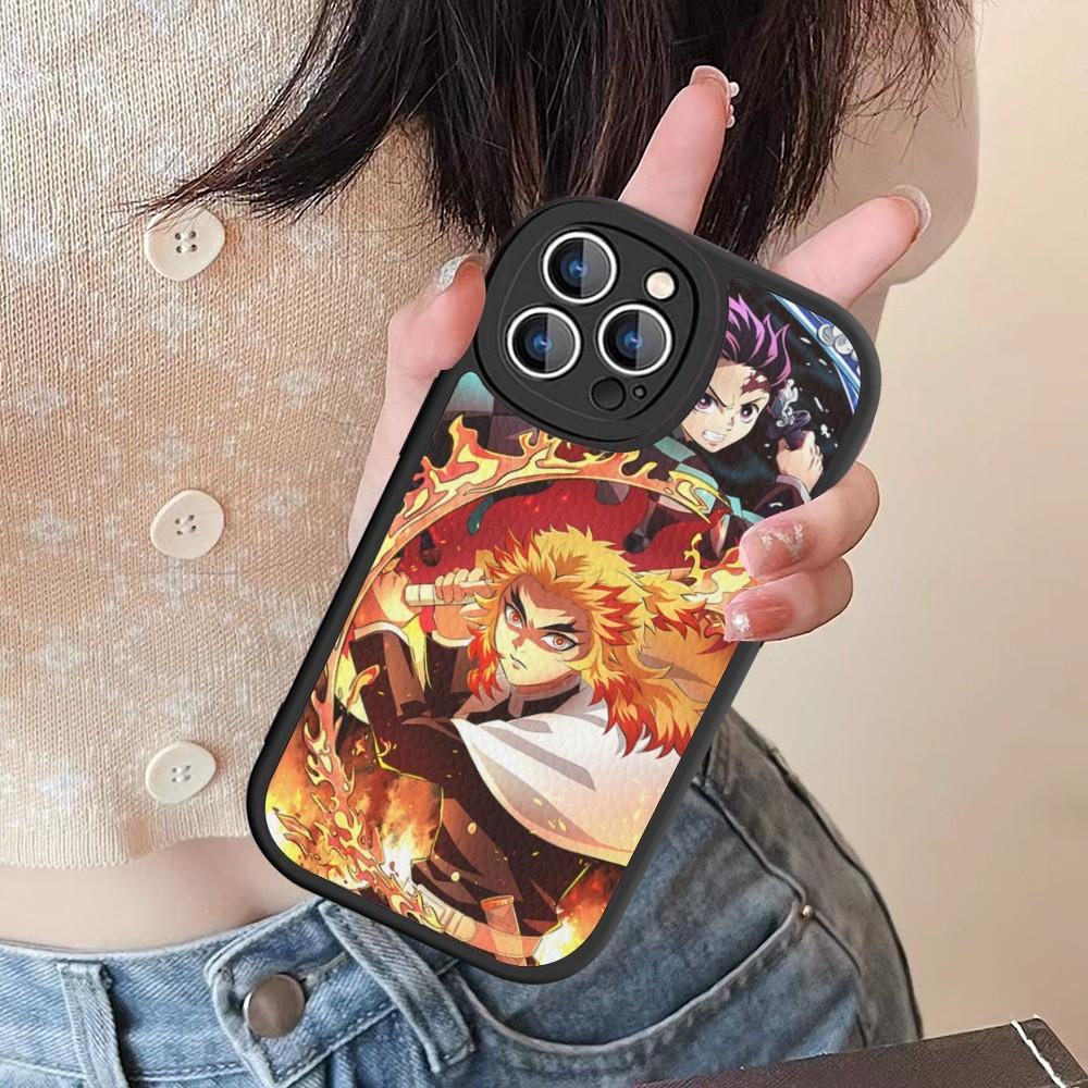 Demon Slayer Phone Case Hard Leather For IPhone 16 15 14 13 12 Mini 11 14 Pro Max Xs X Xr 7 8 Plus Fundas