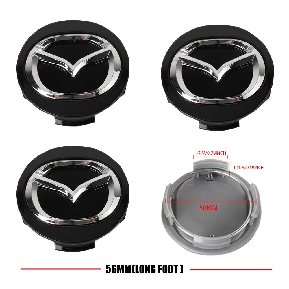 2025 Hot 4Pcs 56mm Car Wheel Center Cap Badge Sticker Car Tire Accessories For Mazda 2 7 Axela CX-3 CX-4 Atenza Demio MX3 MS RX7