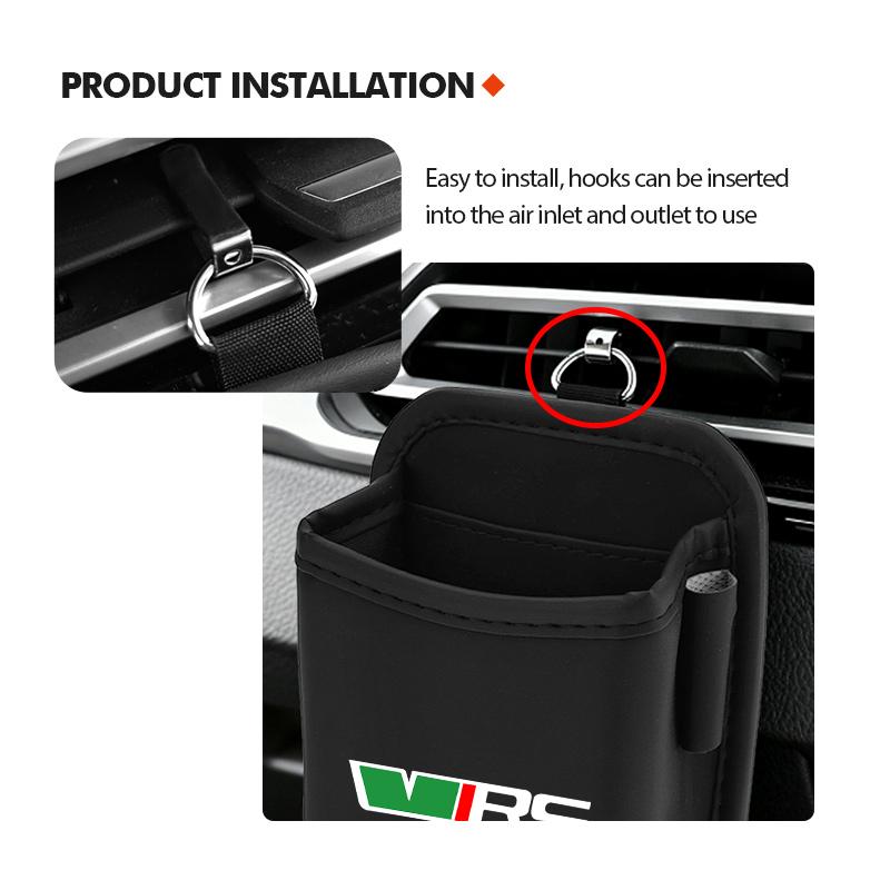 rjhwp8 Car Air Outlet Storage Box Hanging Phone Lipstick Lighter Organizer Bag Holder For Skoda Rapid Octavia Derivative Enyaq-iV
