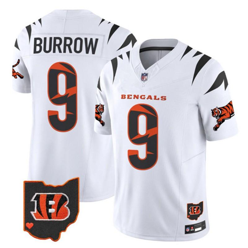 Cincinnati Bengals NFL Football Jersey Joe Burrow Maglia Uniforme Replica da Uomo Abbigliamento Giorno della Partita per i Fan
