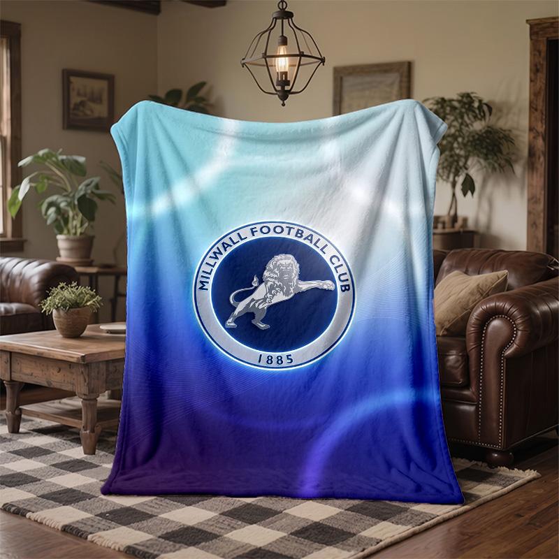 Coperta di Flanella con Stampa del Millwall Football Calda Morbida Plaid da Divano Letto per Casa Ufficio Camera da Letto