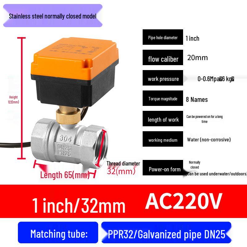 Mini Electric Ball Valve: Two-Way Threaded, Underwater & Waterproof, 220V/24V/12V