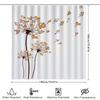 Natural Landscape Bath Shower Curtain, Ocean View Decorative Printed Fabric Bathroom Liner White and Blue Hues