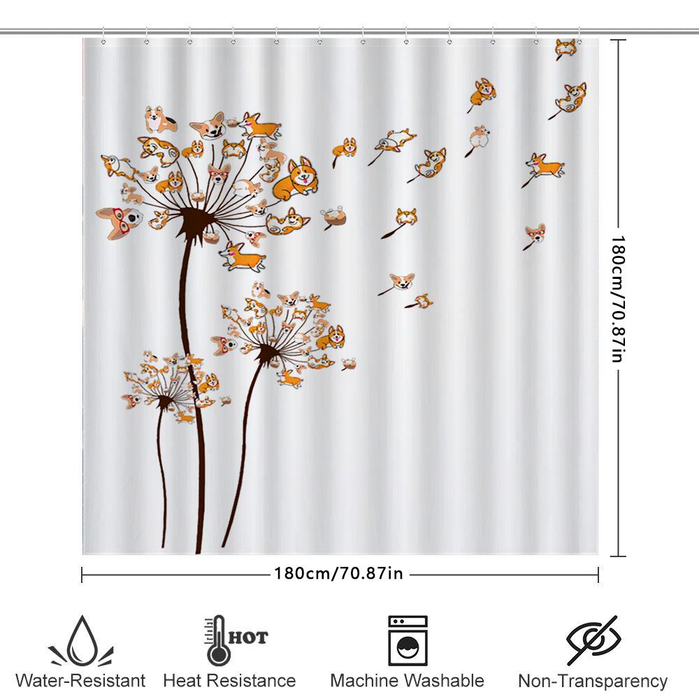 Natural Landscape Bath Shower Curtain, Ocean View Decorative Printed Fabric Bathroom Liner White and Blue Hues
