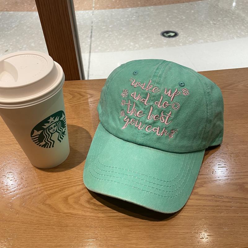 

White washed cotton baseball cap female retro old cap summer visor male Adjustable