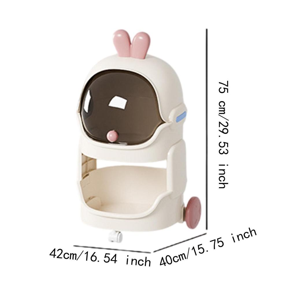 Cartoon-Themed Snack Rack on Wheels for Household Use