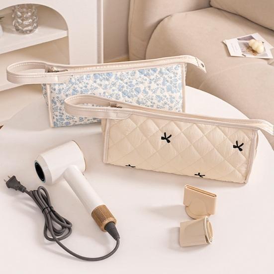 Gesteppte Reisetasche Tragbar Große Kapazität Reißverschluss Aufbewahrungstasche Haartrockner Styling-Tools Leicht Tragbar