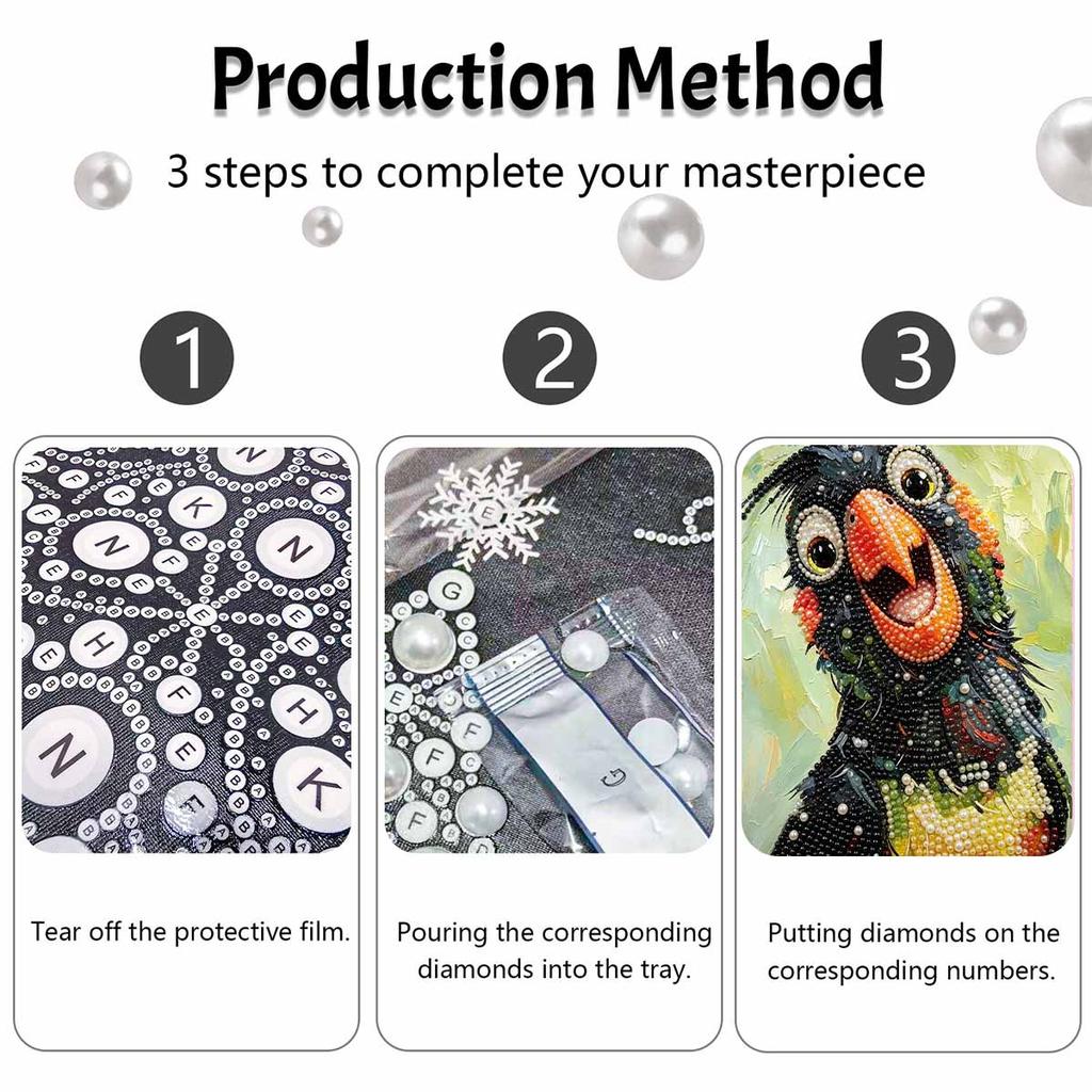 Pearl Painting Diy Sticky Diamond Creative Toucan Bird Diamond Painting Kit Living Room Hanging Painting