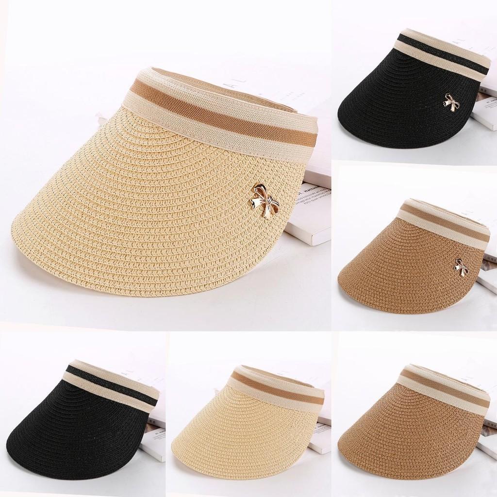 High-quality Korean Bowknot Top Hat Straw Hat Duck Tongue Hat Women's Summer Sunshade Beach Hat