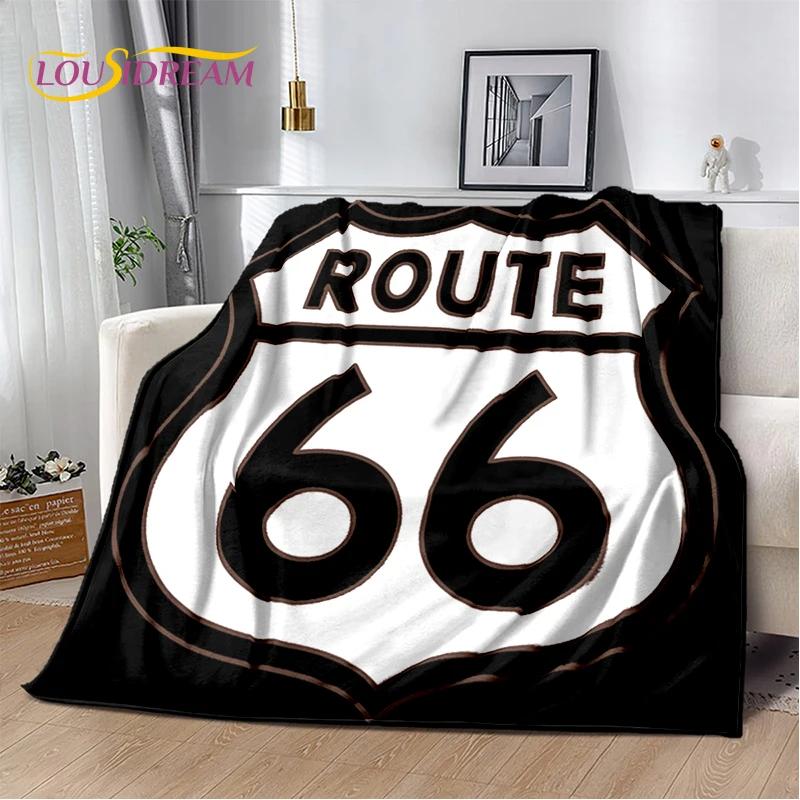 Retro Amerika Historische Route 66,Mother Road,mãe Estrada Deken,Zachte Worpdeken voor Thuis Slaapkamer Bed Sofa Picknick Kind Cadeau