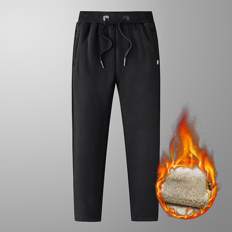 Pantaloni per sport invernali Pantaloni da uomo con piedi piccoli imbottiti in lana di agnello ispessita Pantaloni in cotone caldo Pantaloni casual da uomo con coulisse slim