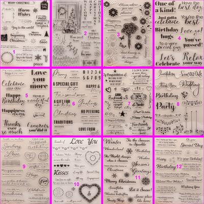 Frohe Weihnachten Transparent Silikon Klar Stempel DIY Scrapbooking Album Papier Karte Blume Alles Gute Zum Geburtstag Gruß Wort Brief