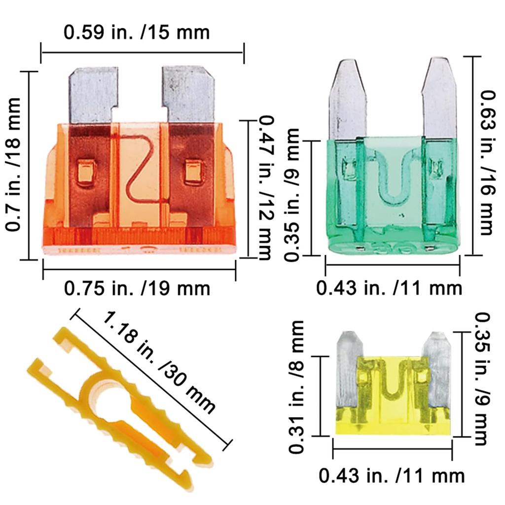 288 Pieces Car Fuses Assortment Kit - Blade Fuses Automotive - Standard & Mini & Low Profile Mini Size (2A/5A/7.5A/10A/15A/ 20A/25A/30AMP/ATC/ATO)