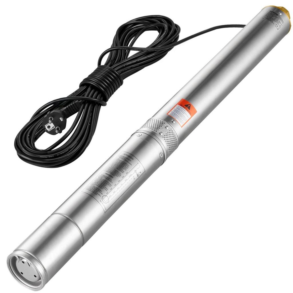 Deep Well Submersible Pump Stainless Steel Water Pump 1500W 9.8 m³/h 108 m