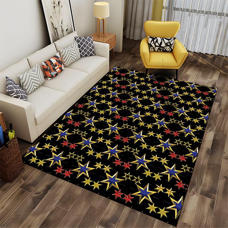 Colorful Stars Design Carpet suitable as a non-slip mat for the living room or bedroom sofa