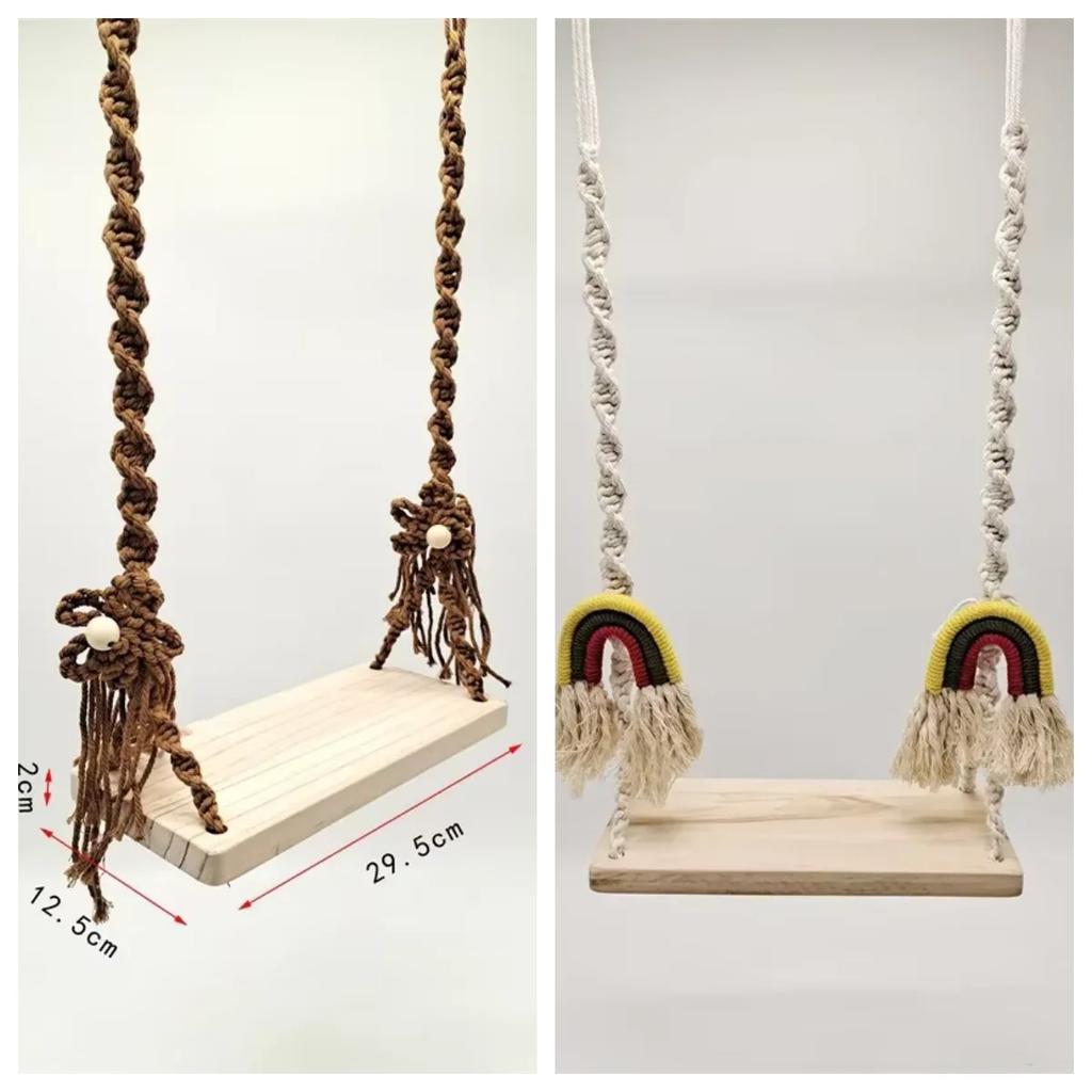 Vintage Wooden Macrame Swing Newborn Photography Prop Soft Photo Shooting Chair Babies Infants Essential Fotografia Accessories