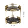 Detachable Tray Desktop Shelf Gold Plated Cosmetics Storage Rack  For Vanity Dresser Tabletop