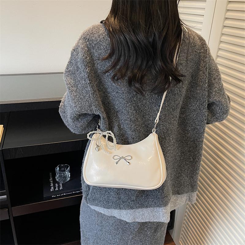 Schultertaschen Schleife Designer Handtaschen Anhänger senden Mode PU Handtaschen Reißverschluss Pendeltasche Achseltasche für Damen