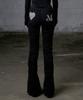 MUCENT Coron Bag Leather Leopard Heart Patch Bootcut Cotton Pants