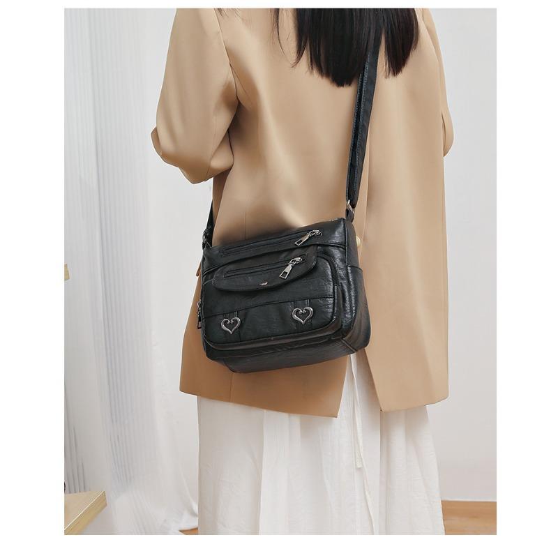 Women Bag Crossbody Bag Soft Leather Versatile Multi-Pocket Shoulder Bag Women Mom Bag Travel Backpack