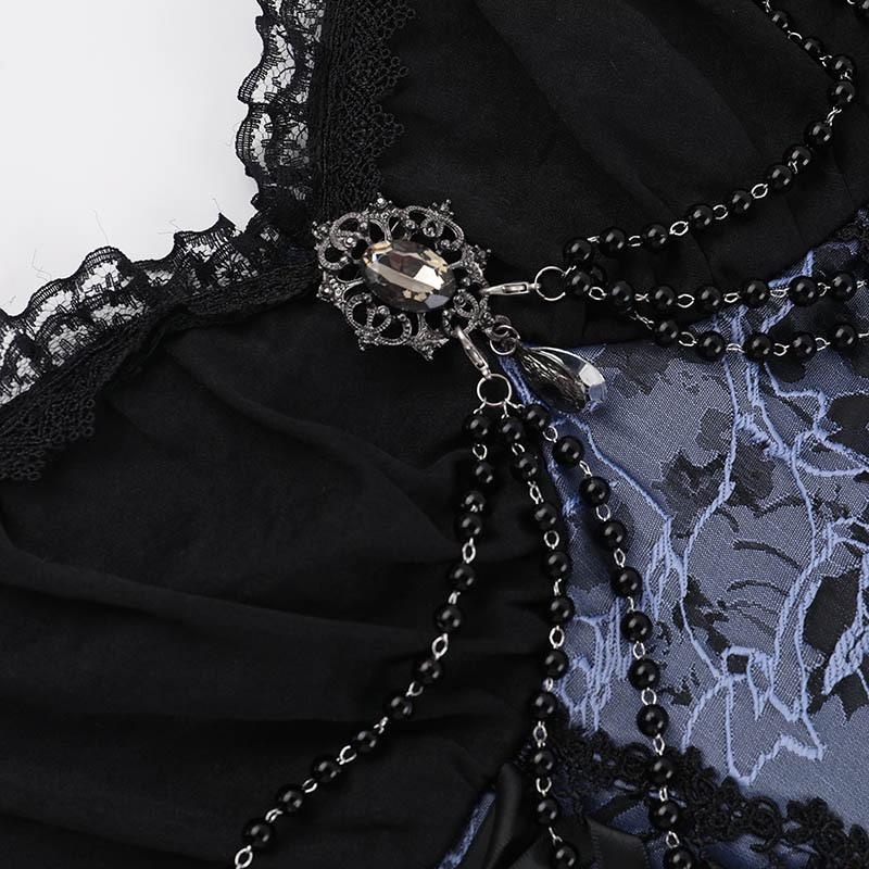 Gothic Dark Two-Color Jacquard Sling Dress & Lolita Cardigan Set