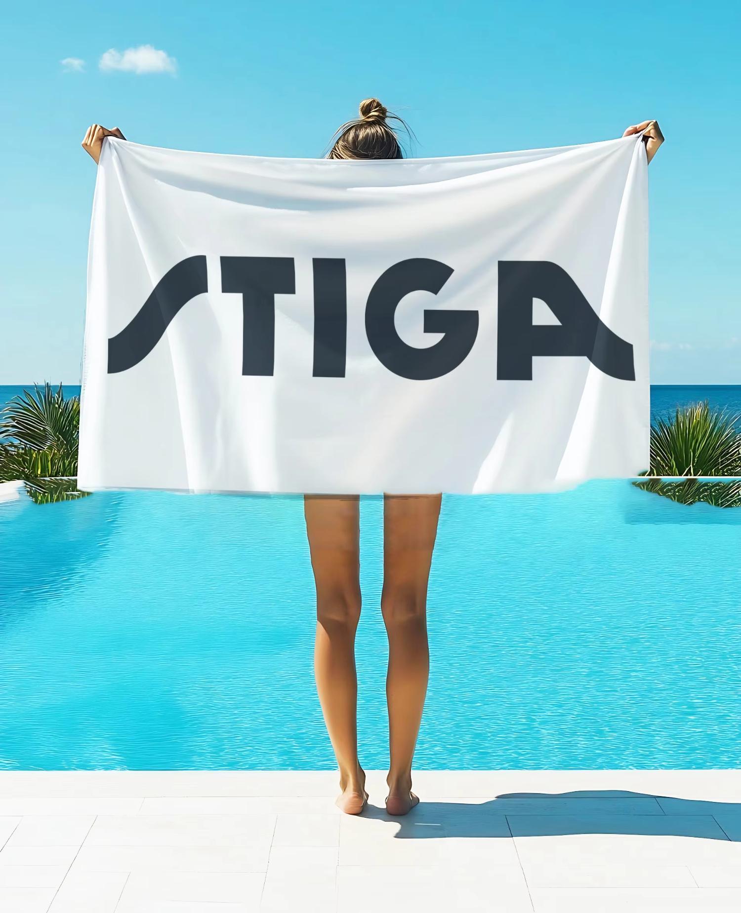 

S-STIGA Table Tennis LOGO Beach Towel Absorbent Quick dry Soft Yoga Swimming Resort Towel W30*H60(CM)