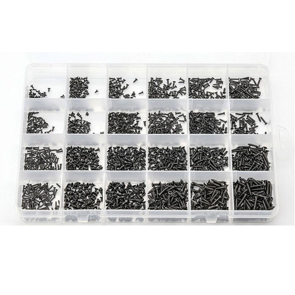 1200Pcs Carbon Steel Phillips Flat Head Screws Black Mini Screws  Digital Products