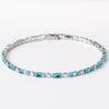 Fashionable Rectangle Light Blue Bracelet for Women Unique High End Couple Jewelry with Color Blocking Design