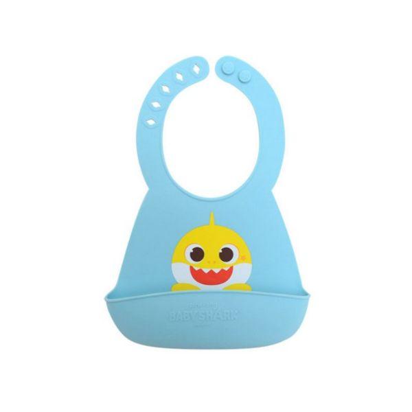 PINKFONG Baby Shark Silicone Bib - Soft and Easy-Clean Feeding Bib