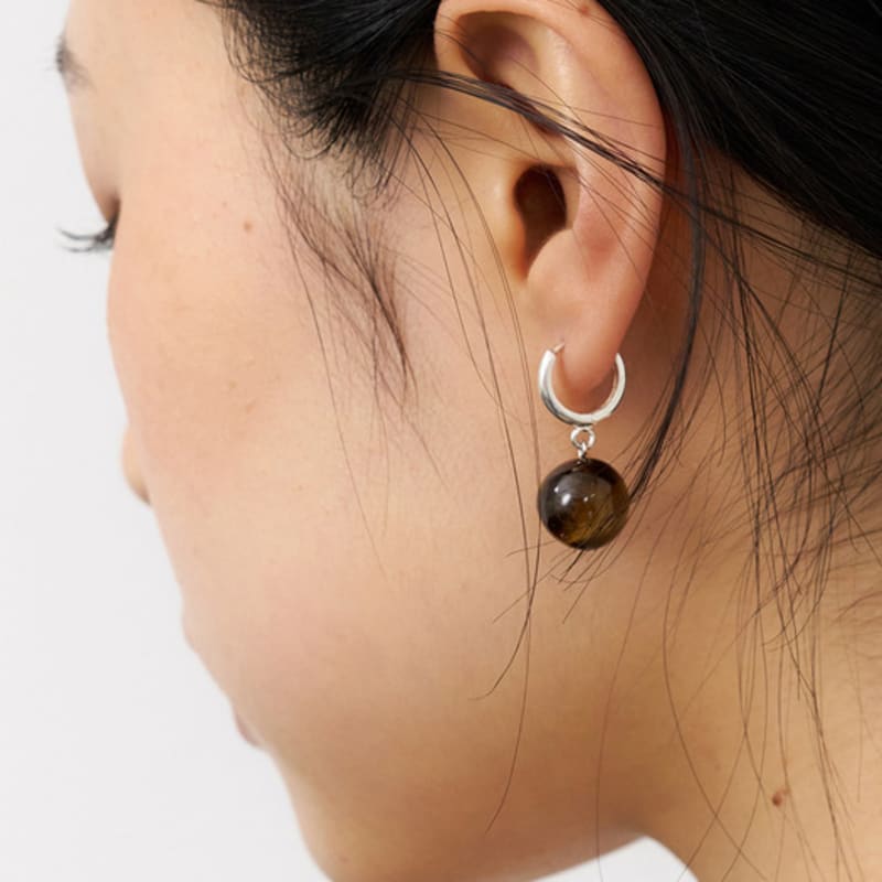 Geegee [silver925] Tiger Eye Gem Drop Earring