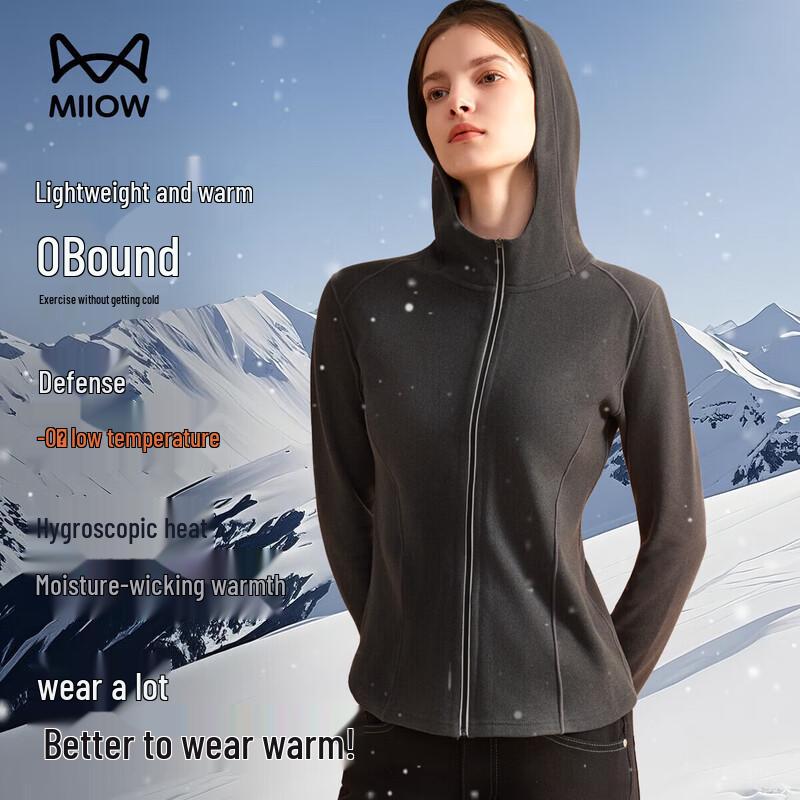 

Mao Ren Women s Hooded Fleece-lined Thermal Windproof Sports Jacket M