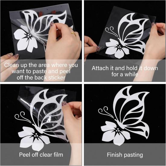 10Pcs Butterfly Car Decals Reflective Car Sticker Self Adhesive Waterproof Automotive Exterior Decoration Butterflies for SUV Hook Motorcycle