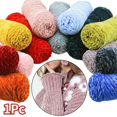 1 Stück Chenille Garn Samt Garn Texturiert Polyester Baumwolle Mischung Empfohlene Nadel 4MM-5MM