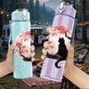 1PC Plum Blossom Black Cat Art 750ml Color Plastic Sports Water Bottle Leakproof Flip Straw Lid Suitable for Sports Office Home Use