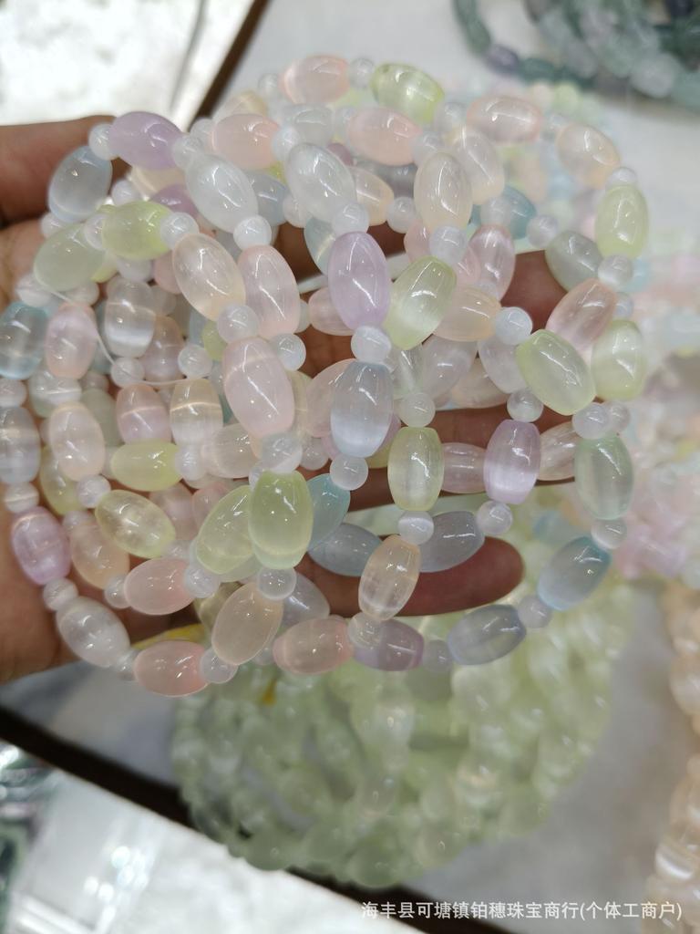 Rainbow Gypsum Stone Loose Beads Optimized Multi-Opal Diy Bracelet Bracelet Dopamine Color Candy Color