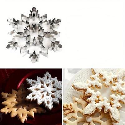 Stainless Steel Snowflake Cookie Cutter Mold Biscuit Pastry Cake Mold for Baking Tool DIY Christmas Snowflake Cookie Molds.