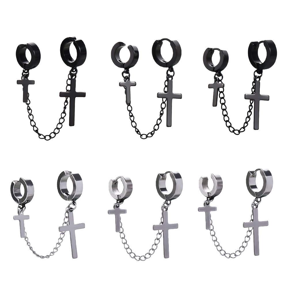 Tassel Titanium Steel No Pierced Women Ear Clip Men Ear Cuff Dangle Earrings Korean Stud Earrings