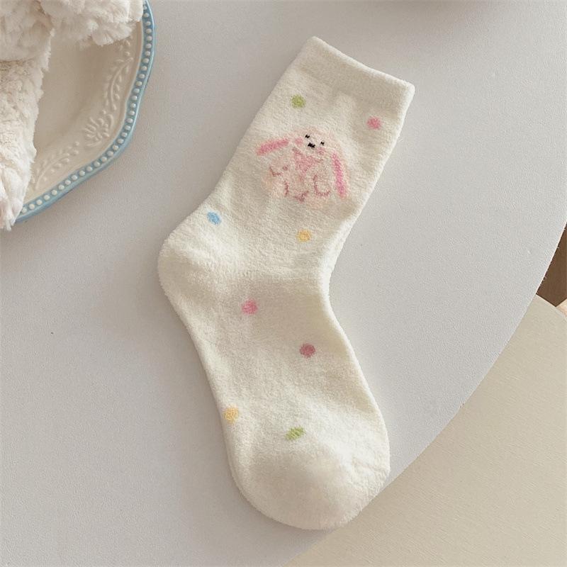 Australian Velvet Women's Autumn and Winter Cartoon Cute Postpartum Socks, Thickened Warm Home Floor Sleeping Socks