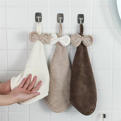 Coral Velvet Bowknot Měkké ručníky Koupelna Zahuštěný ručník z mikrovlákna Absorpční čisticí hadry Domácí kuchyně Utěrky na nádobí