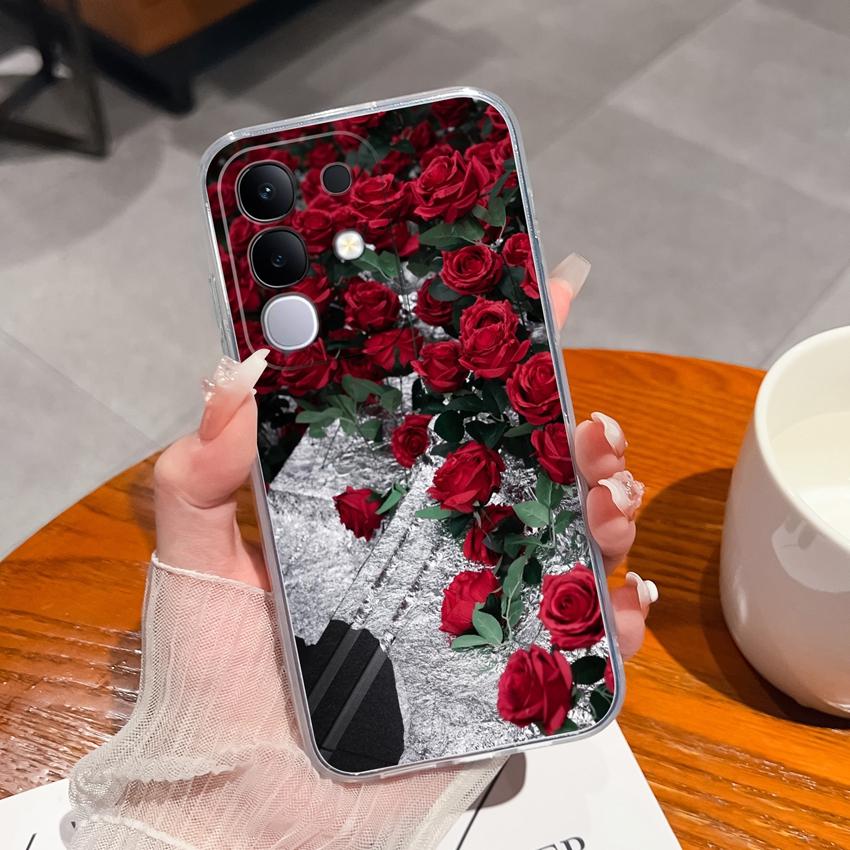 Dla Vivo Y29 Y29s Y28 Y27 Y22 Y21a Y21e Y20a Y20i Przezroczyste Etui na Telefon TPU Tajemniczy Orientalny Wzór Smoka Miękkie Silikonowe Antypoślizgowe Etui Dla Vivo Shell