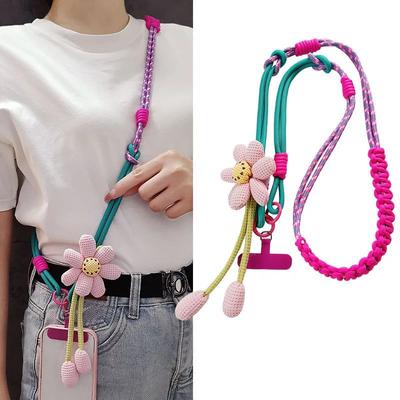 Creative Flower Mobile Phone Lanyard Long Crossbody Back Multifunctional Contrast Color Carry Outdoor Camera Chain