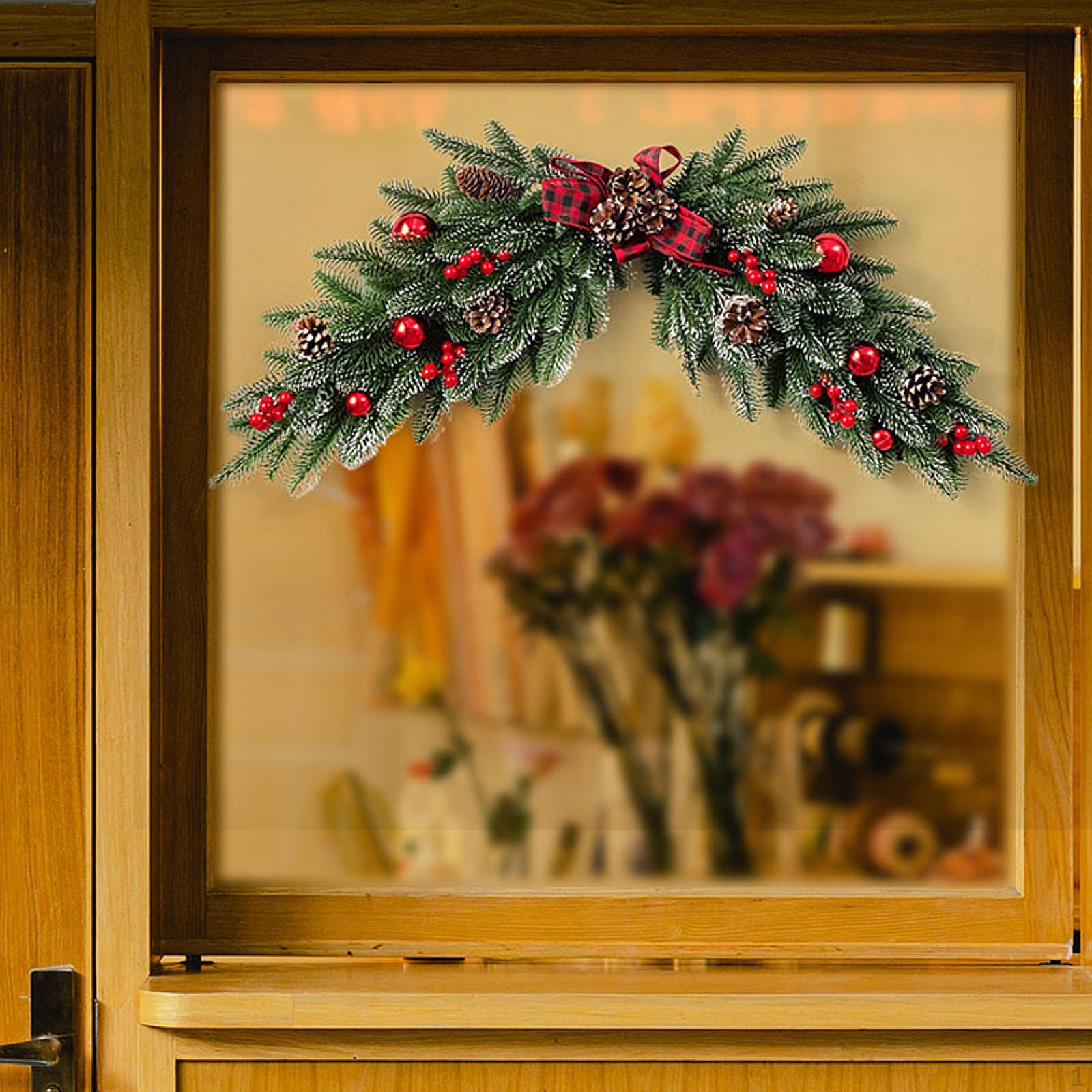 

Искусственный рождественский венок Декор в деревенском стиле для гостиной и спальни 87cmx35cm