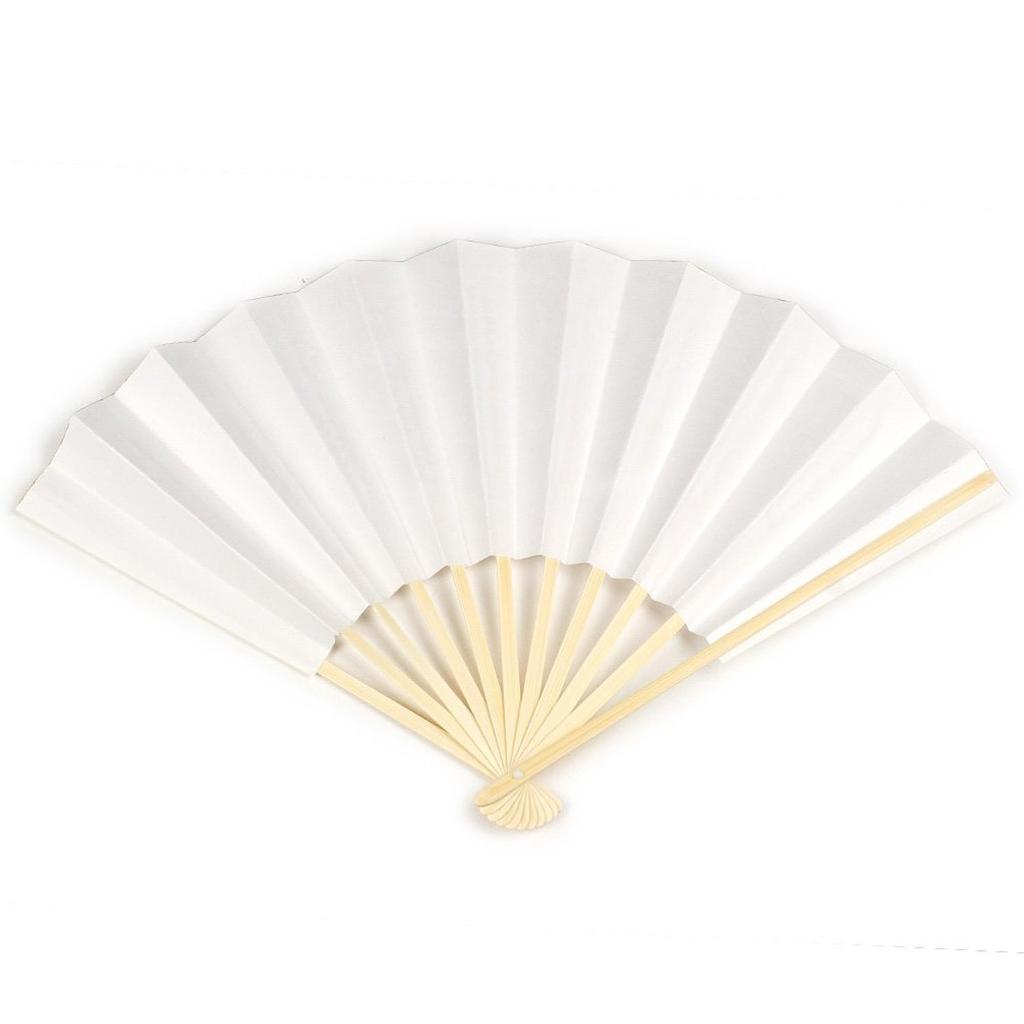 Kyoetsu Folding for Celebrations and Washi Bamboo Ribs Fan, White, Plain, Condolences, Paper,