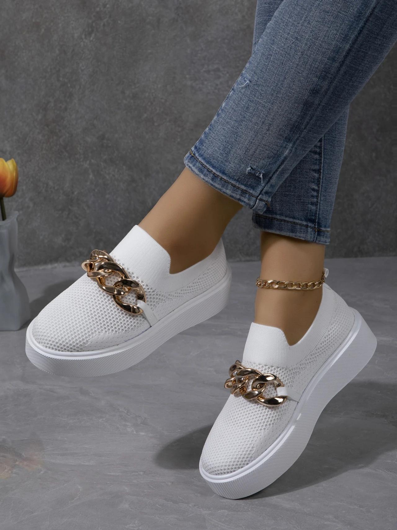 Женские новые роскошные дизайнерские кроссовки с металлической молнией для женщин весенние элегантные вулканизированные туфли с неглубоким носком для походов на открытом воздухе 36 3354₽