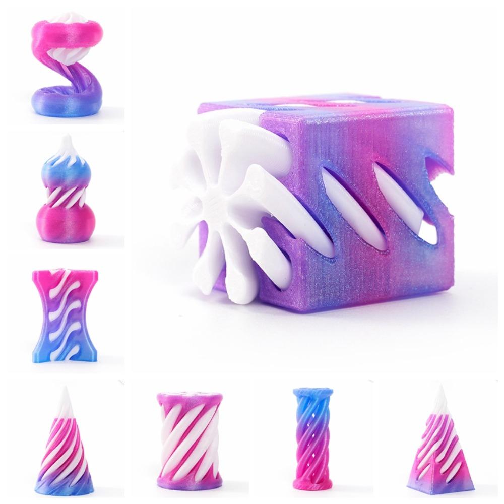 Passthrough Sculpture 3D Printed Spiral Cone Toy Decorative 3D Printed Rotating Pyramid  Halloween