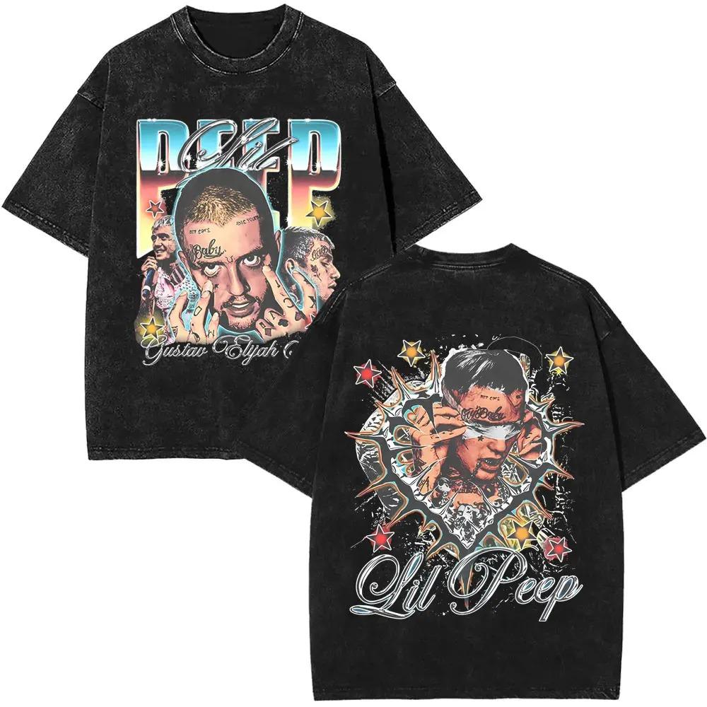

2026 Весна літо Мода Вінтаж Репер Lil Peep Crybaby Альбом Графічна футболка Чоловіки Жінки Хіп-хоп Мода Поп-музика Вуличний одяг M