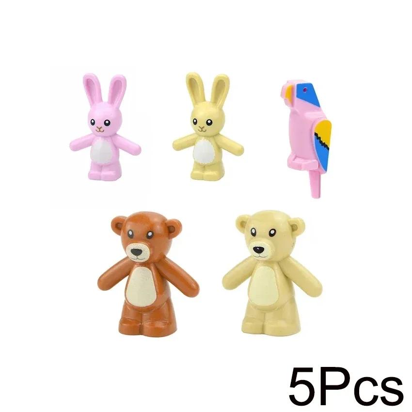 MOC Blocuri de Construcție Animale Particule Mici Scenă Tigru Oaie Rață Cal Balene Model Educațional Zoo Asamblat Cadou DIY Cărămizi Jucărie