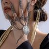 Punk Gothic Cone Tassel Finger Bracelet Hand Chain